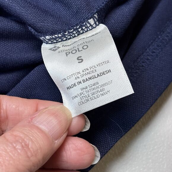 Member's Mark Men Size Small Strech Cotton Polo Shirt Navy Blue Short Sleeves - Picture 10 of 11